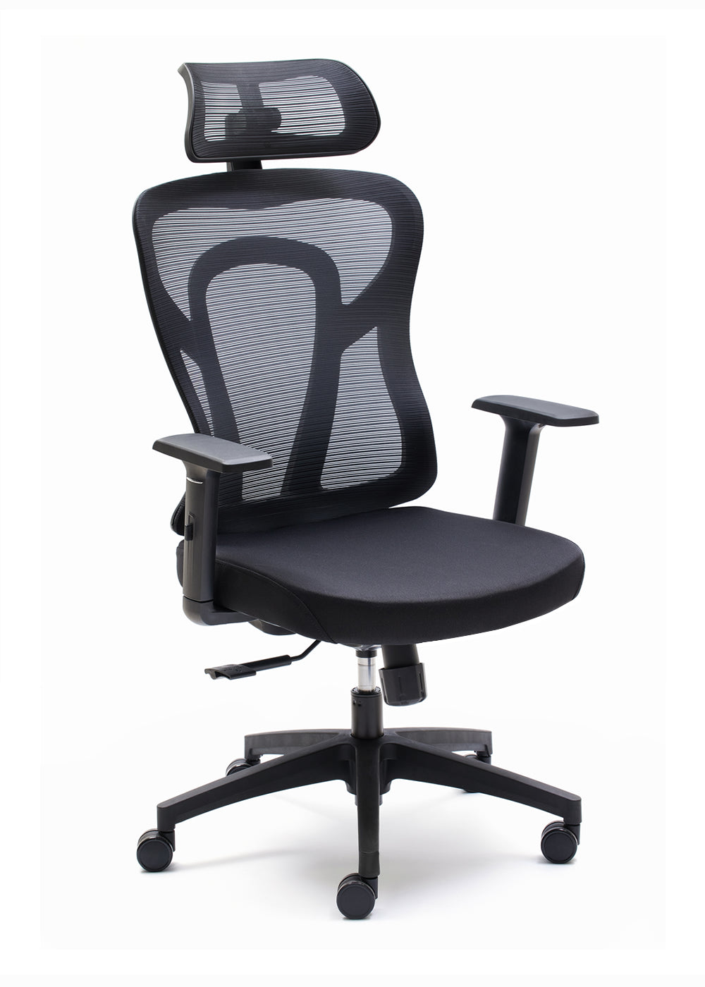 Cali Silla ergonómica cómoda para trabajar con cabecero color negro
